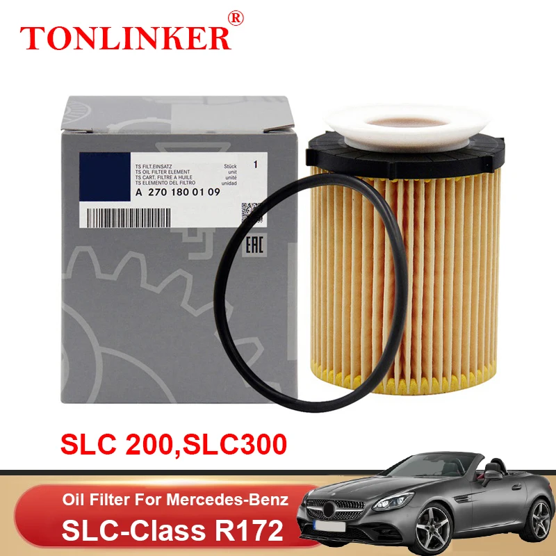 TONLINKER Oil Filter A2701800109 For Mercedes Benz SLC Class R172 2016 2017 2018 2019 SLC 200 300 Special Series Car Accessories