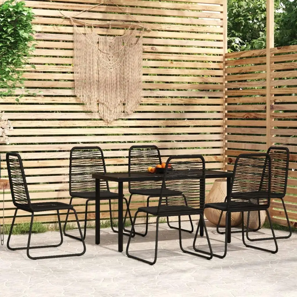 7-Piece Black Patio Dining Set for Outdoor Entertaining - Stylish & Durable