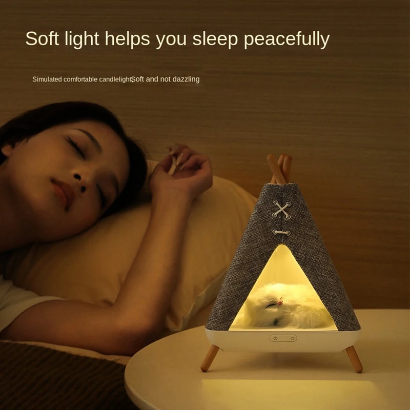 Tent Shaped Wireless Bluetooth Speaker Lamp Night Light Table Lamp 2 In 1 With Lighting And Music Player Functions
