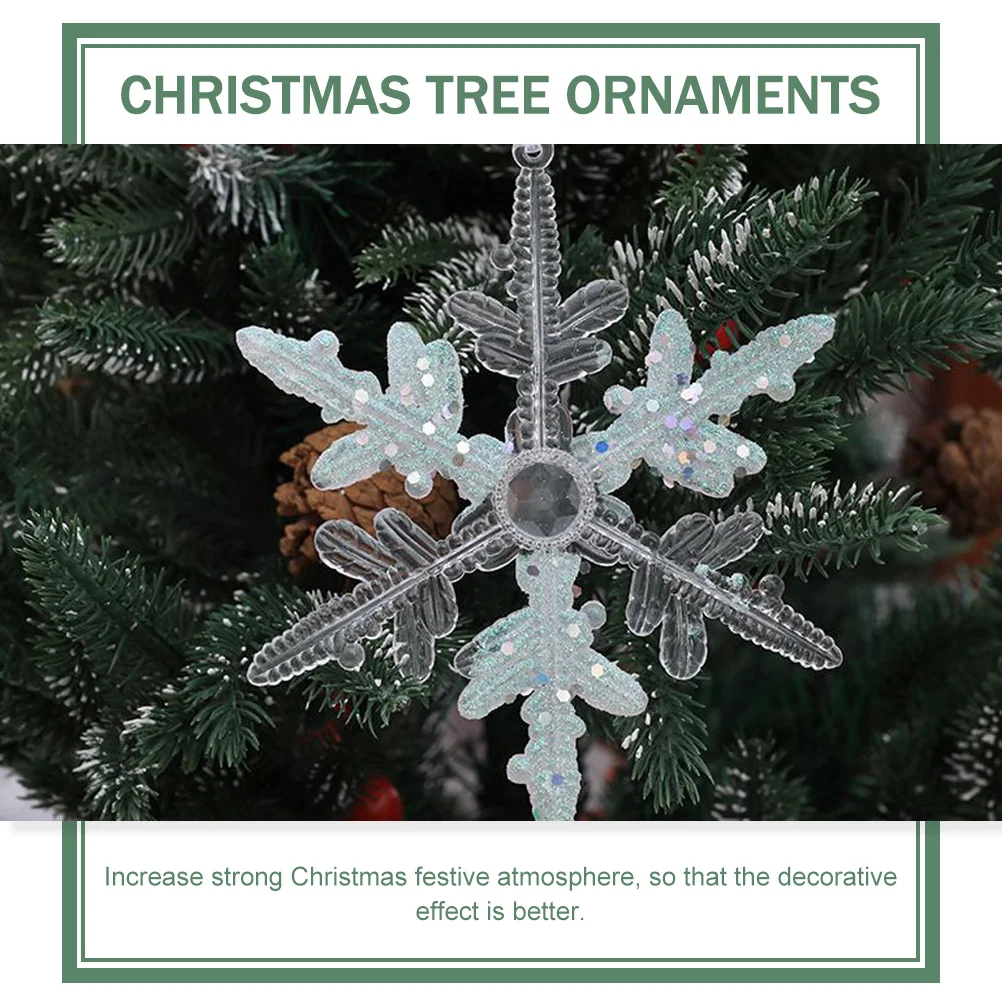 

3 Pcs Snowflake Decorations Snowflakes Hanging Christmas Sparkling Tree from Ceiling Ornaments Plastic Large