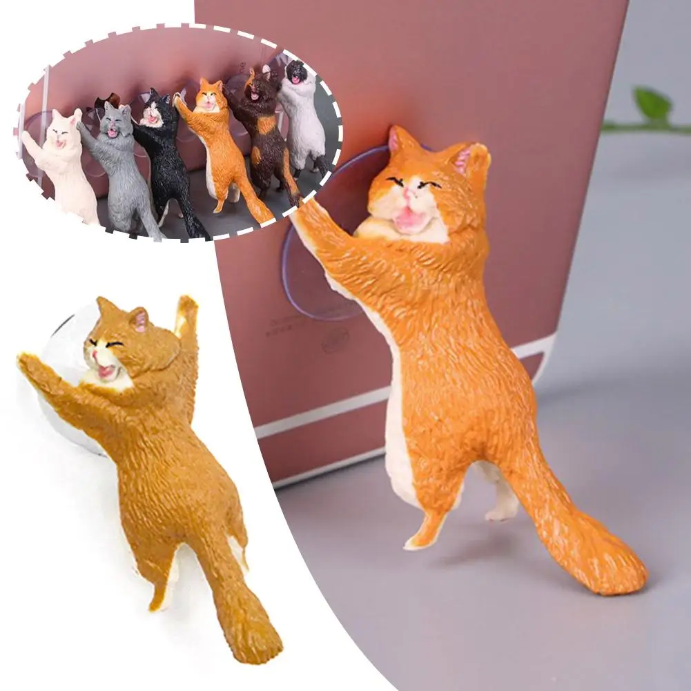 New Creative Gadgets Cat Reinforcements Mobile Phone Lazy Stand Suction Cup Stand Cute Kitten For Various Mobile Phone Mode A8G7