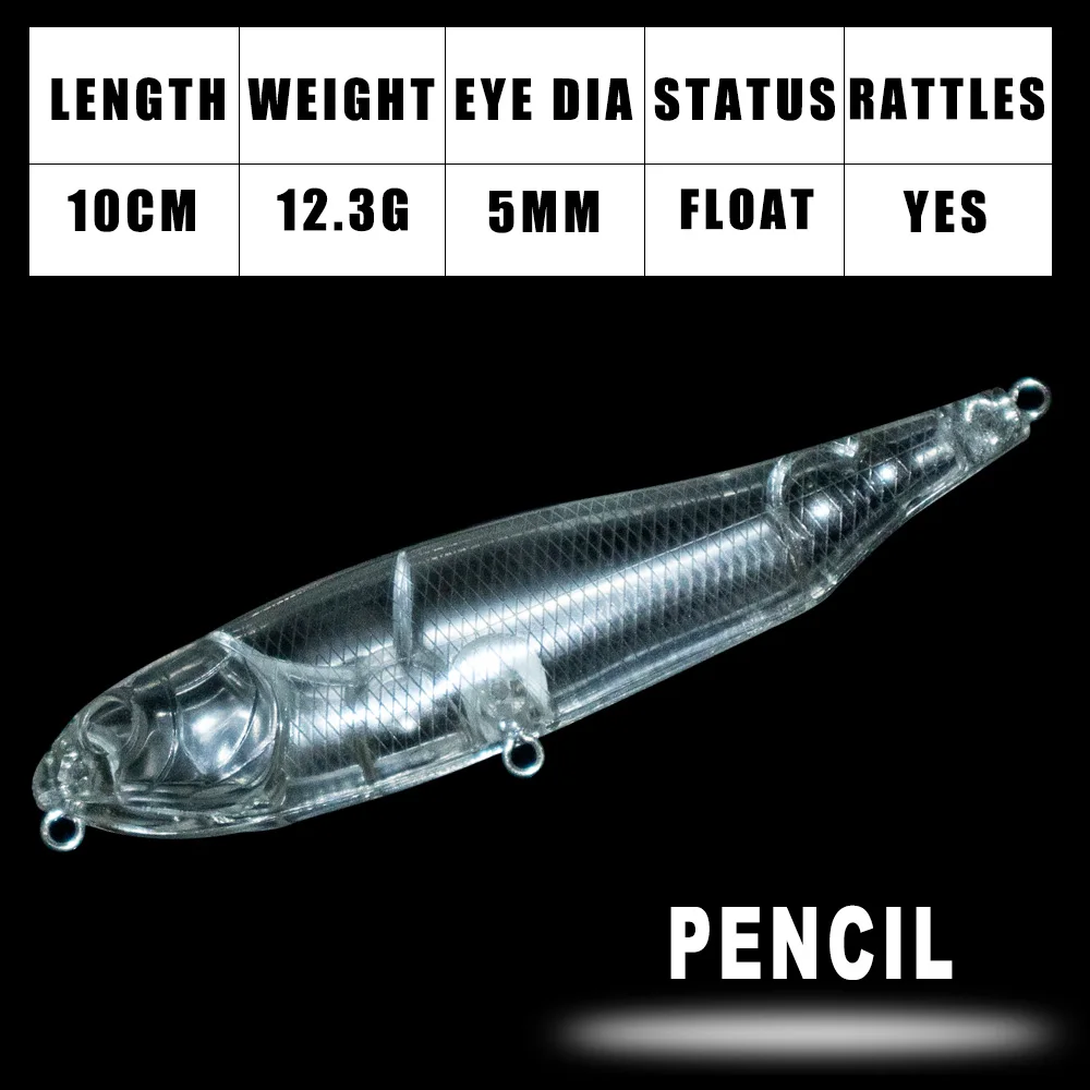 Señuelo lápiz en blanco sin pintar Dr.Holife para pesca DIY - imagen 2