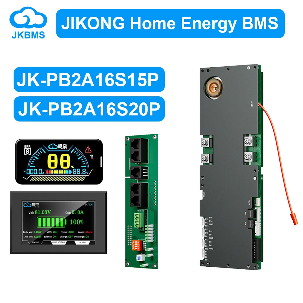 Инвертор JIKONG BMS 8S-16S Smart BMS RS485 CAN HEAT BT 24 В-48 В 2A для LiFePo4 Литий-ионный аккумулятор Домашняя энергия BMS Активный балансир