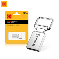 KODAK USB2.0 Flash Drive K112 Super Mini Metal Pendrive 32GB 64GB 128GB Flash Memory Stick Pen Drives with Car Key Leather