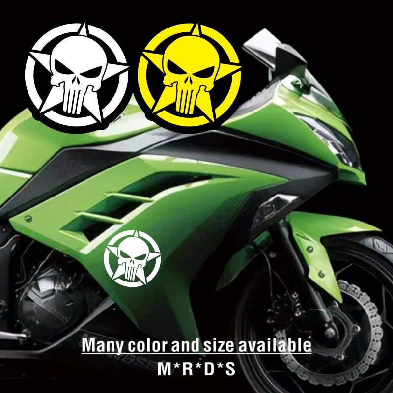Adesivos de Caveira com Estrela de Cinco Pontas para Tanque de Combustível de Motocicleta, Decoração de Para-choque, Logotipo Especial para Capacete d