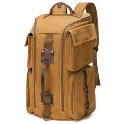 Canvas Retro Backpack Men's Outdoor Leisure Backpack Men's Waterproof Large Capacity Travel Bag Computer Backpack