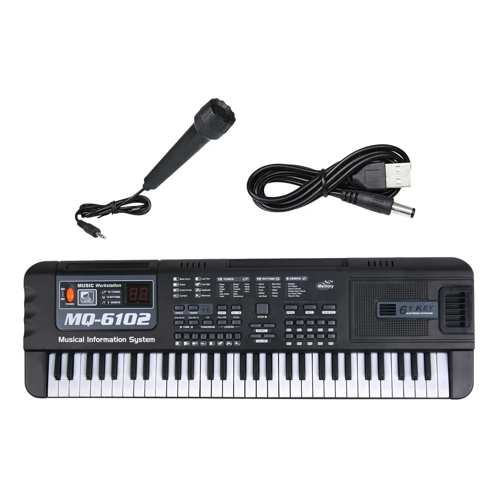 

61 Key Electronic Keyboard Portable Digital Piano Learning Toy Holiday Gifts Keyboard Piano for Show Stage Party Teens Kids