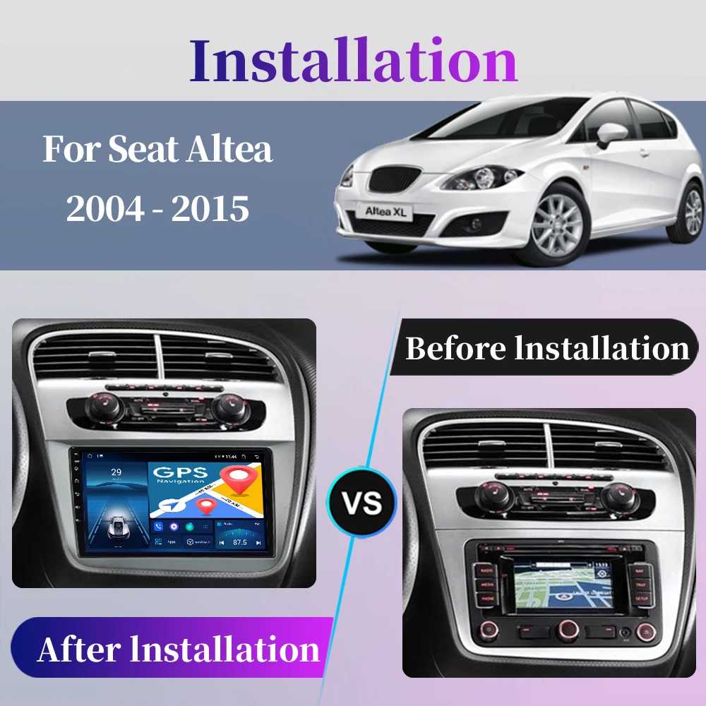 Car Radio For Seat Altea XL Toledo 2004-2015 Android Multimedia Player GPS Navigation Carplay QLED Touch Screen Auto Stereo WIFI