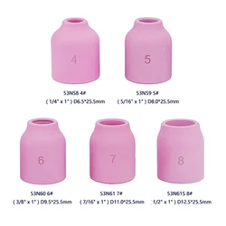 TIG 25.4mm Gas Lens Alumina Nozzle 53N58 #4 53N59 #5 53N60 #6 53N61 #7 53N61S #8 Ceramic Cup Fit WP9/17/18/20/ TIG Welding Torch