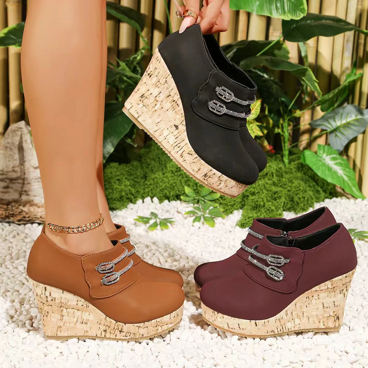 New Spring/Autumn Women Sneakers Platform Single Shoes side zipper Round Head Sneakers Rubber Sole Sports Shoes Zapatos De Mujer