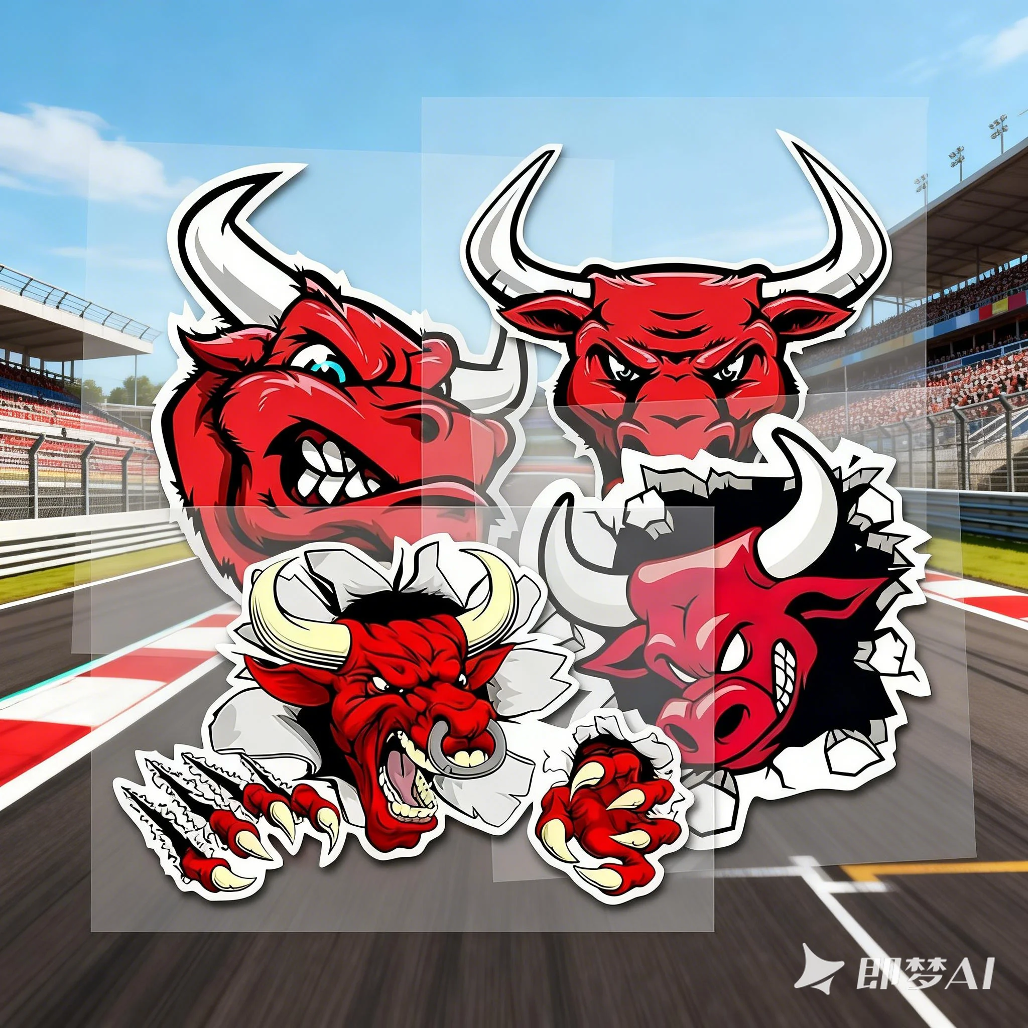 Autocollant en PVC taureau en colère rouge, autocollant pour fenêtre murale de voiture, ordinateur portable, Scooter, Moto