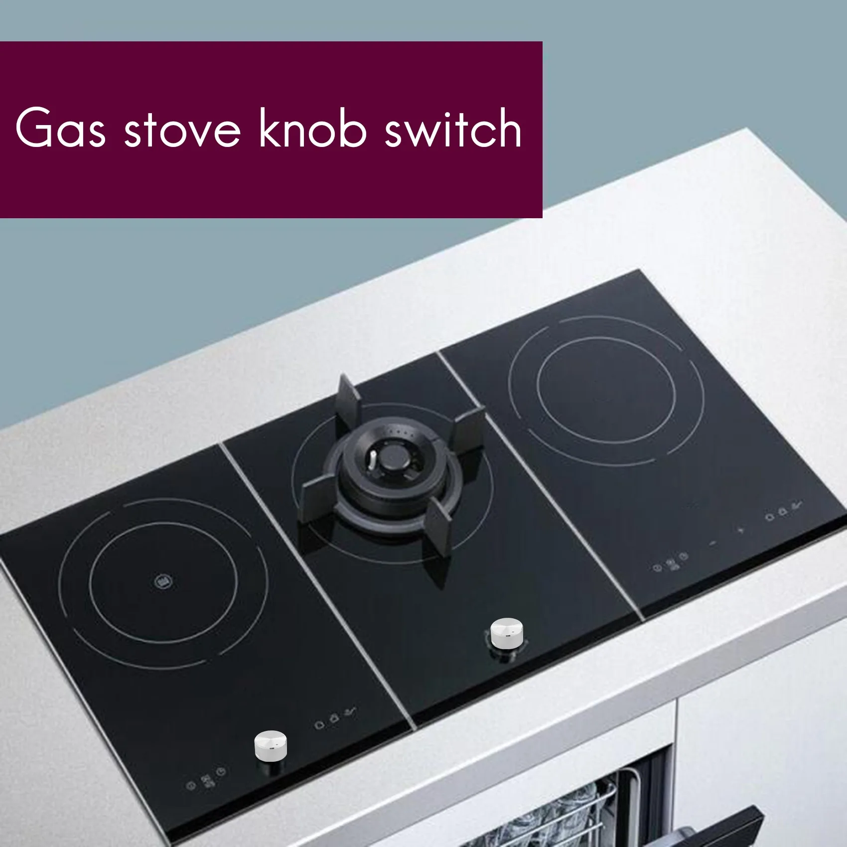 

ABFI 4Pcs Rotary Switches Round Knob Gas Stove Burner Oven Kitchen Parts Handles For Gas Stove