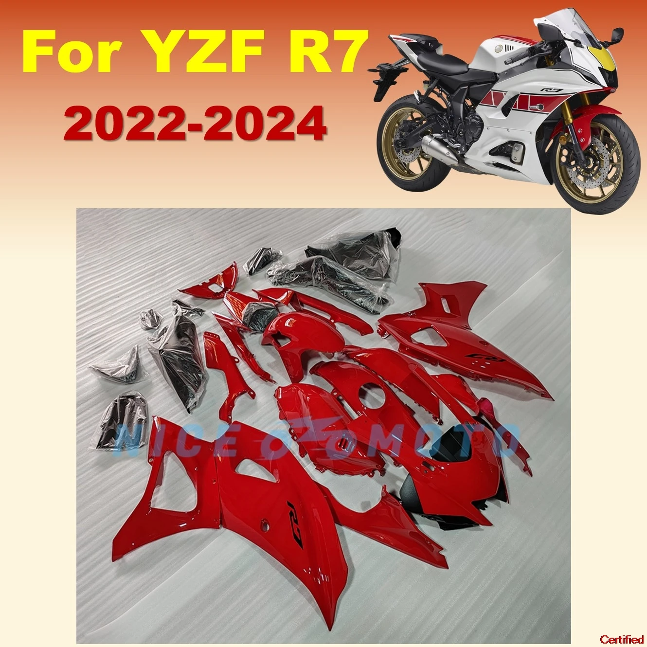 

New ABS Red Set Motorcycle Fairing Kit Fit For YAMAHA YZF R7 2022 2023 2024 yzf-r7 22 23 24