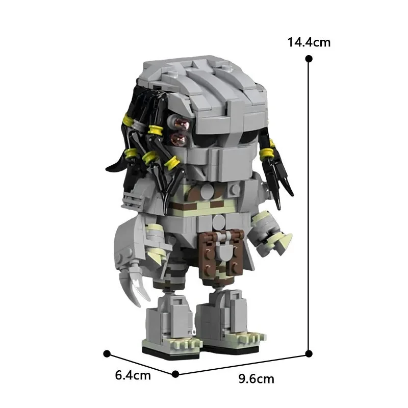 Blocs de construction MOC Warrior vs Alien Hunter, modèle de figurine d'action de film de science-fiction, cadeau de collection DIY pour les fans d'adultes