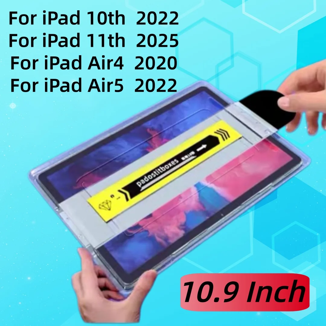 

10.9inch Tempered Glass Screen Protector For iPad 10 11 10th 11th Air 4 5 No Bubbles Dust Free Easy InsDust Free No Bubbles Film
