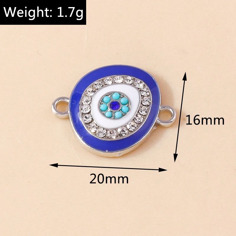 10 stücke Kristall Hamsa Hand bösen Blick Charms türkischen glücklichen blauen Auge Charm Anhänger Anschlüsse für Armband Ohrring Halskette Schmuck – Detail 8