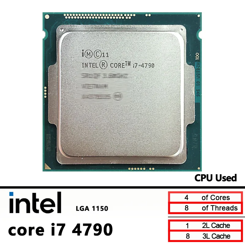 

Intel Used Core i7-4790 i7 4790 3.6 GHz 8M 84W LGA 1150