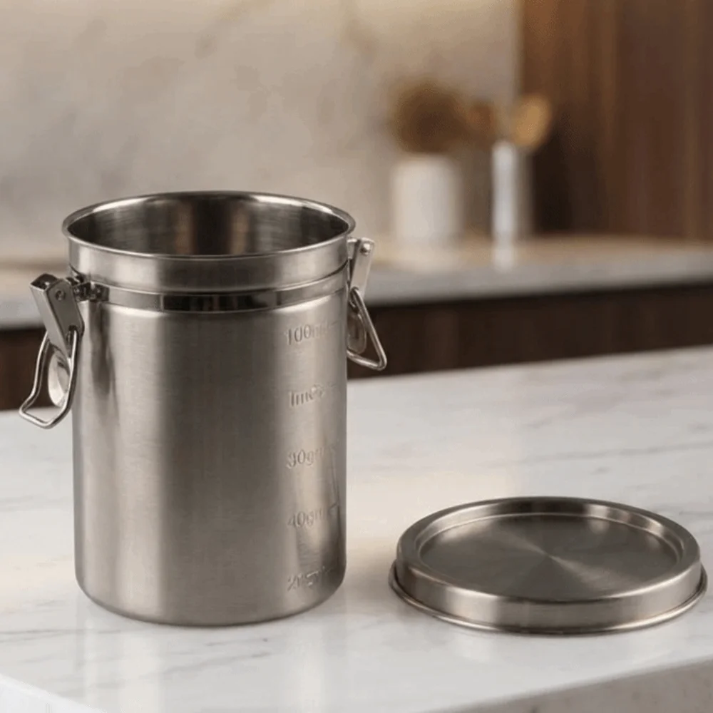 520/1000/1600/2500ml Stainless Steel Storage Tank Leak-Proof Grain Storage Box With Scale Sealed Food Storage Containers Beans