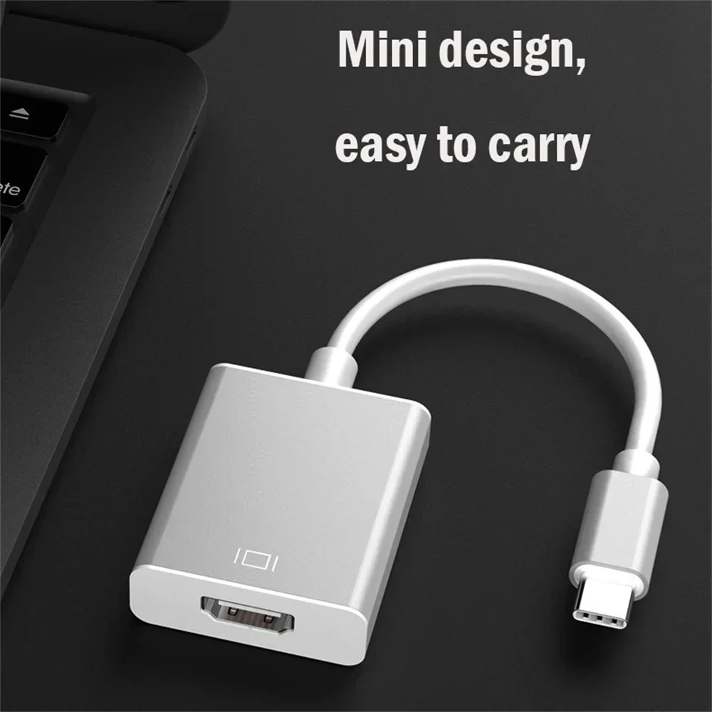 

Suitable for MacBook Chromebook Samsung Xiaomi Converter HD 4K USB 3.1 HDTV Cable Adapter, C-type To HDMI Compatible Video Cable