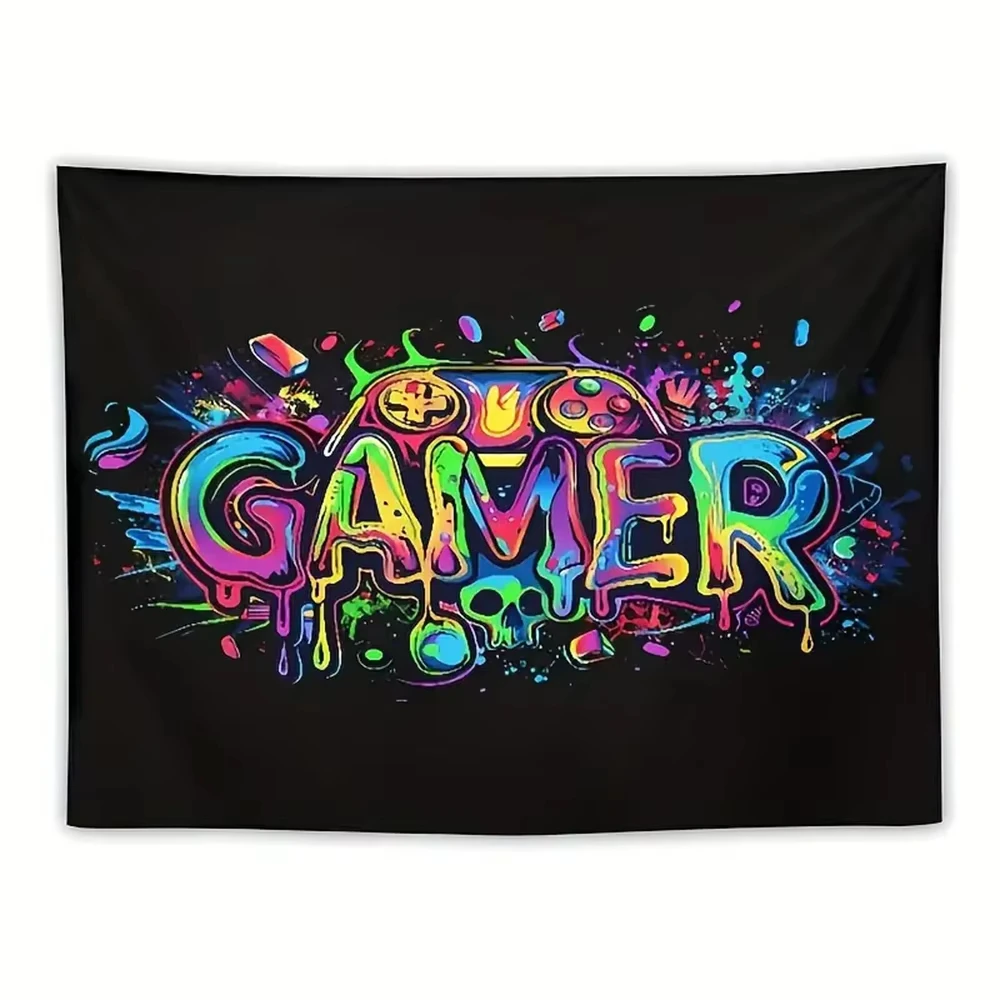 Room Decoration Items Gamer Tapestry Colorful Game Controller Wall Hanging For Bedroom Living Room Esports Dormitory Wall Art