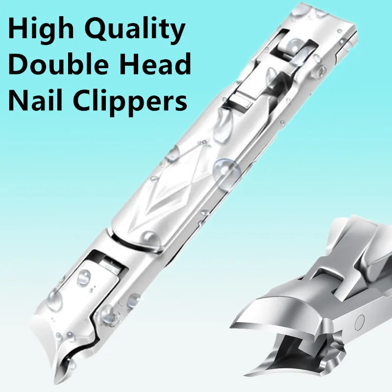 

Утолщенные двойные головки с большим отверстием 2 в 1, кусачки для ногтей из нержавеющей стали, складные ножницы для ногтей, портативный дорожный маникюрный инструмент