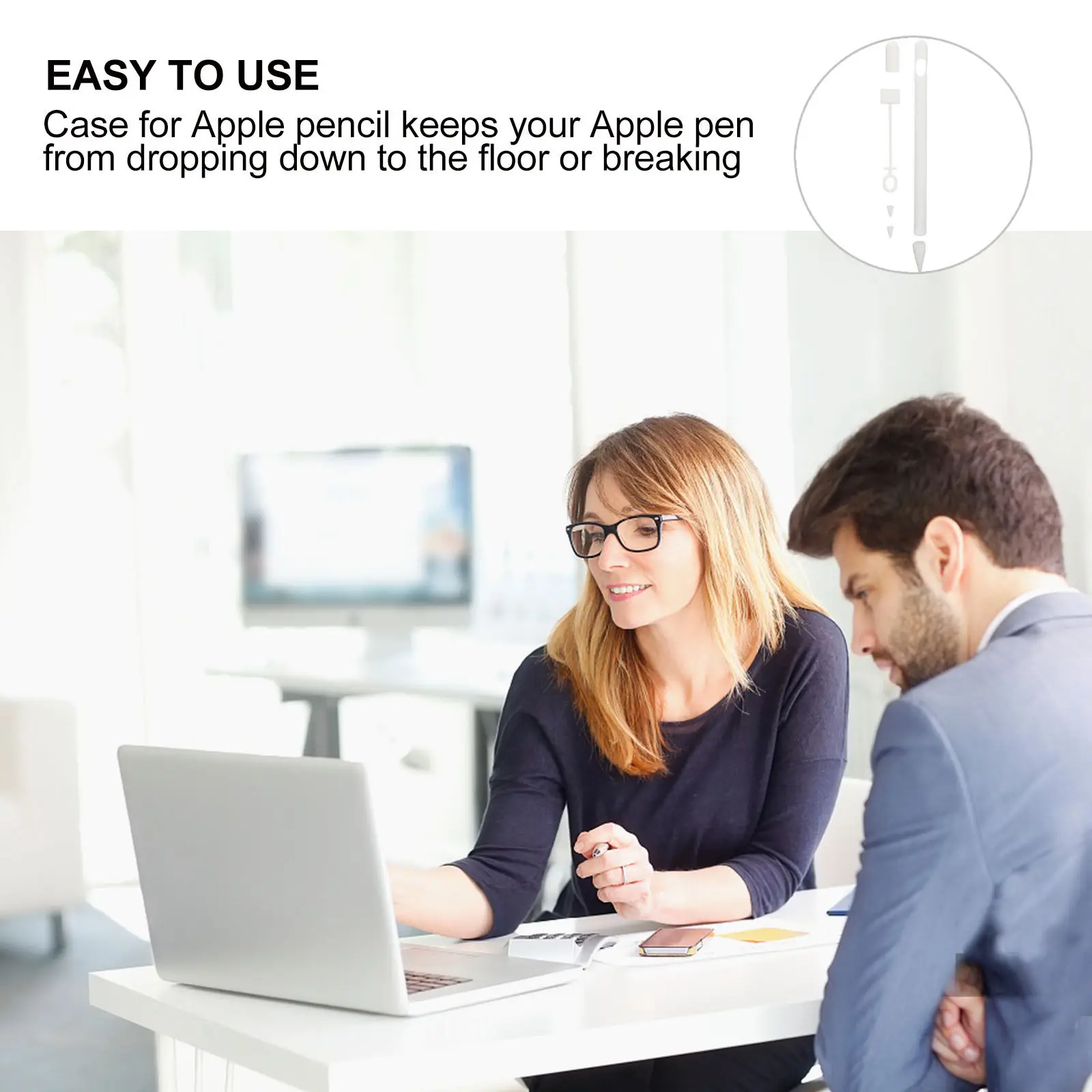 Silicone Stylus Covers 2 Pack Protective Sleeves for First Generation Digital Pencil Anti Roll Non Slip Grip