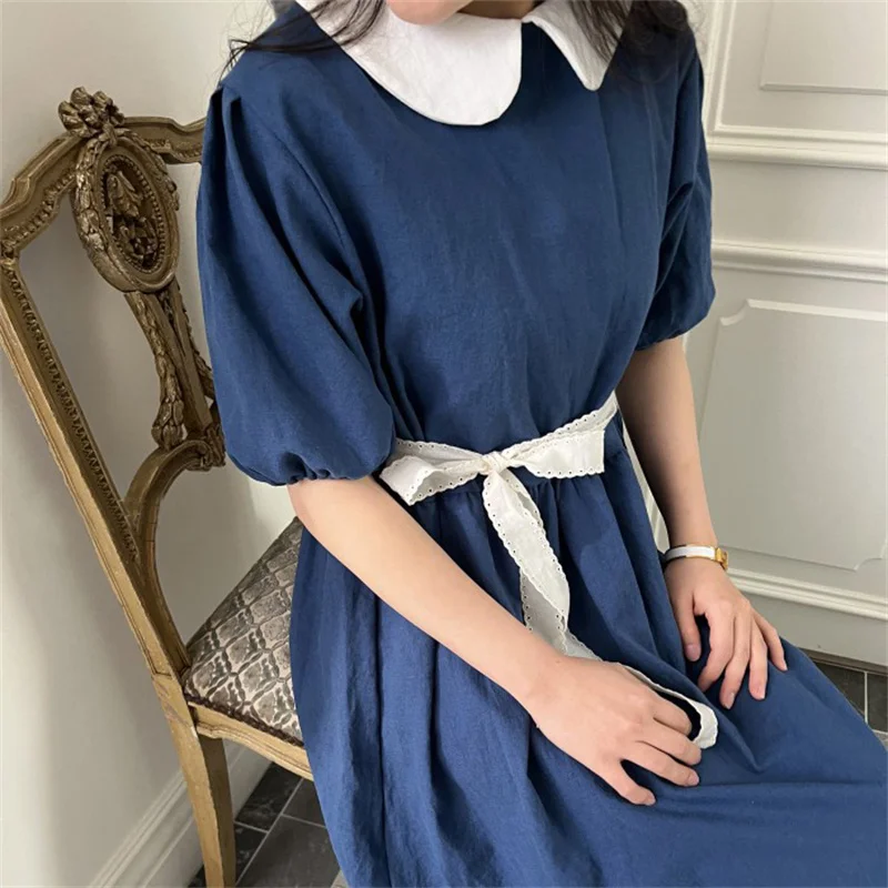 Family Matching Clothes Spring Summer Girl  Dress Mother Daughter Short-sleeved Cotton Dress Women Long skirt Sisters Look