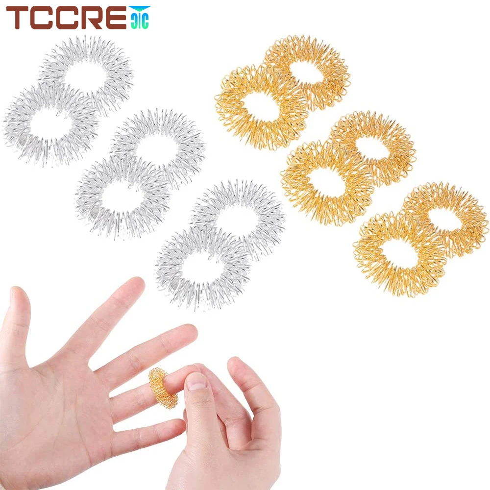 

12Pcs/Lot Finger Massage Ring Acupuncture Ring Hand Massage Tools Body Massager Relax Stress Reducer Health Care