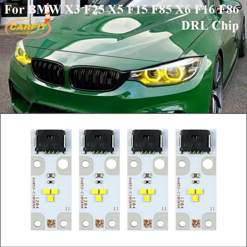 

Lemon Yellow Angel Eyes DRL Boards For BMW X3 F25 X5 F15 F85 X6 F16 F86 Xenon Headlight Daytime Running Lights Chip 63117263051