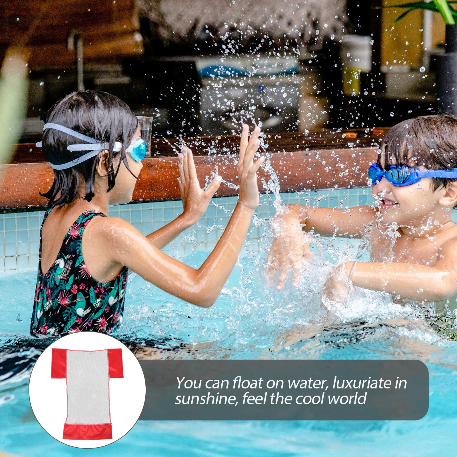 

2Pcs Floating Net Bag Red Color Portable Swim Accessories for Pool Beach Lake Funny Swim Float Net Vacation Fun Water Sports