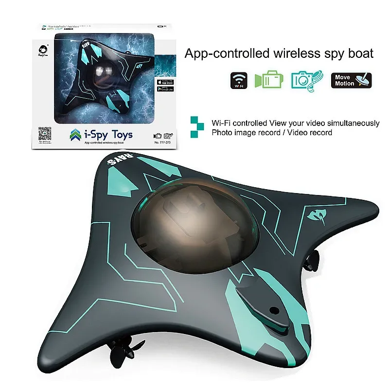 Rc เรือกล้อง 6Ch Bionic Devilfish Mini Wifi App รีโมทคอนโทรลแบบเรียลไทม์เรือกันน้ําสระว่ายน้ํากลางแจ้งของเล่นเด็กของขวัญ