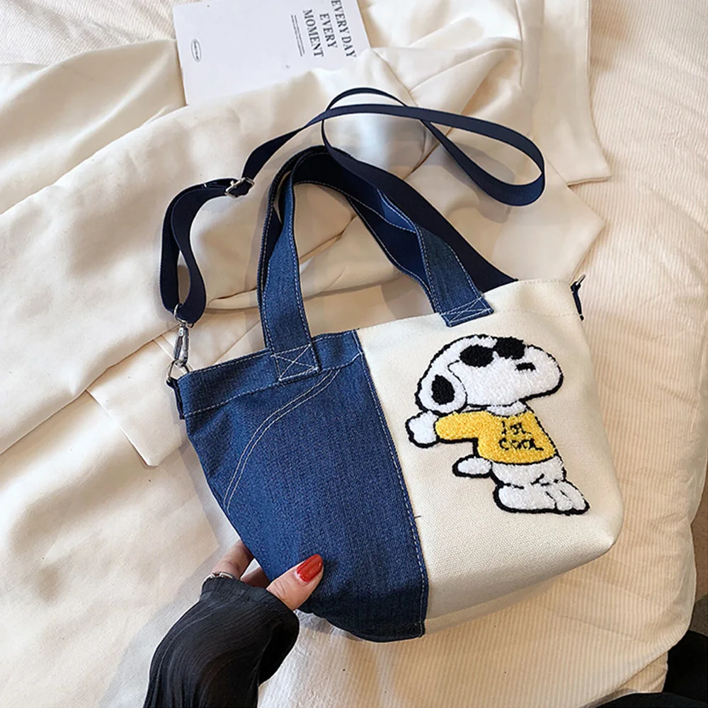 Snoopy Cute Cartoon Handbags Kawaii Anime Messenger Bags Casual All-match Satchel Female Fashion Backpacks Gifts For Boys Girls