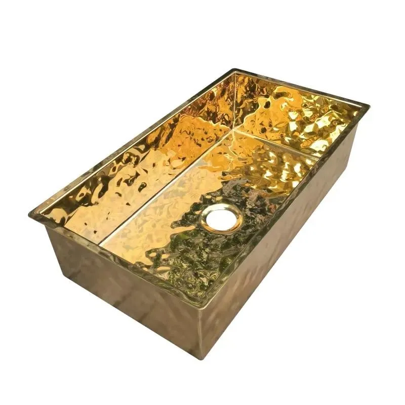 for Luxury large size single bowl stainless steel kitchen gold sink for sale one piece