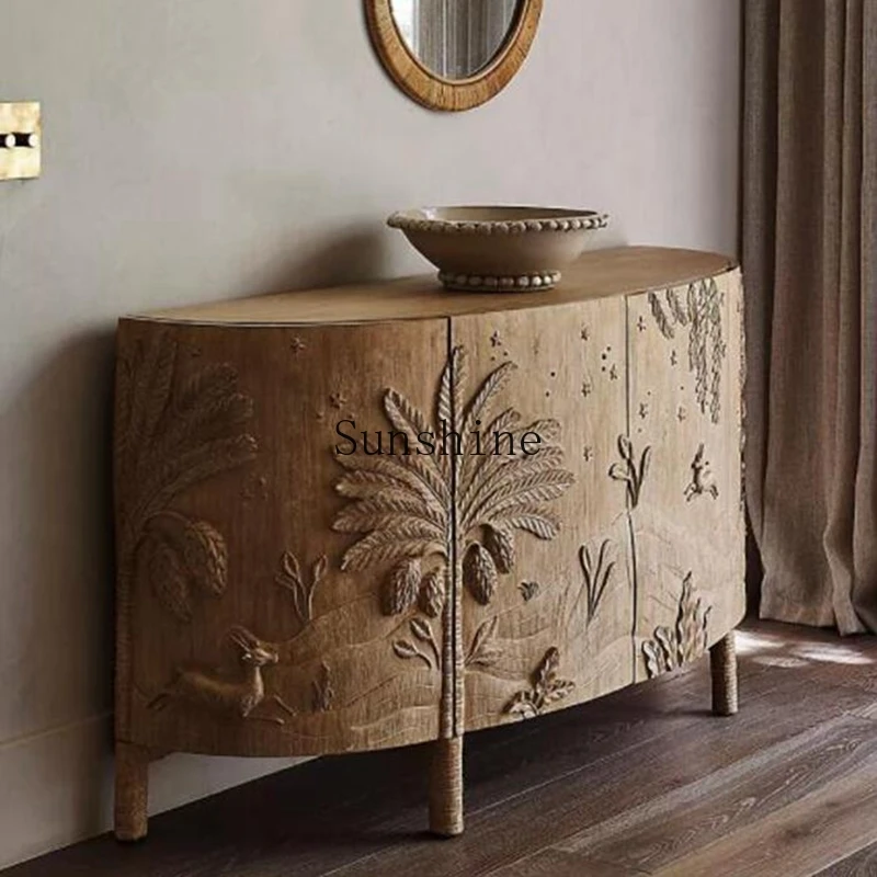 

Обеденный боковой шкаф из цельного дерева, антикварный американский сельский вход, индивидуальное хранилище