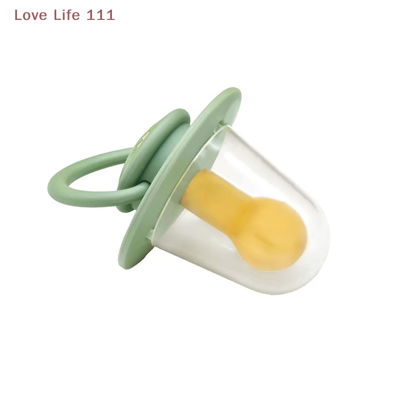 

New 0-3 Year Old Imitation Breast Milk Macaron Color Printed Natural Latex Pacifier Small Flower Shape Dust Lid Gift For Babies
