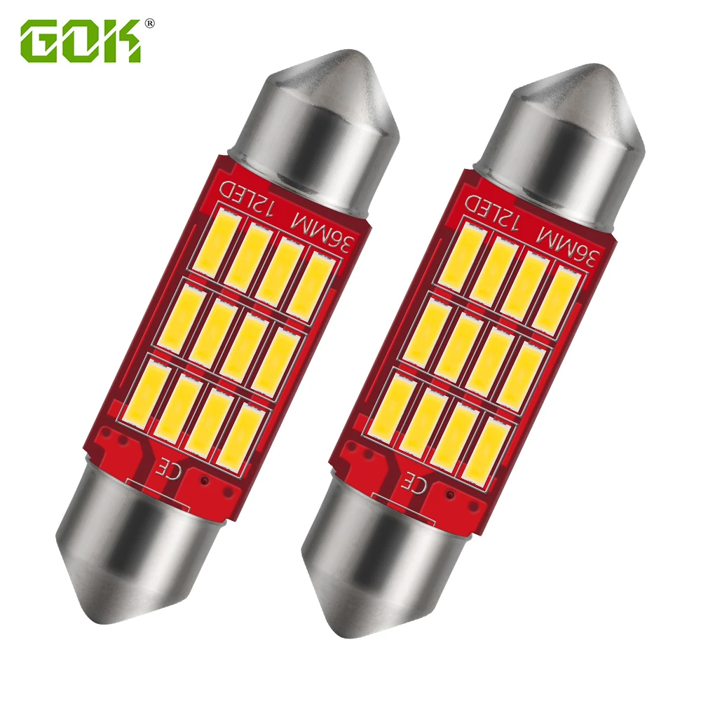 

10PC Car Bulb Interior Reading Light License Plate Signal Lamp C5W LED Canbus Festoon 31mm 36mm 39mm 41mm White 6000K Free Error