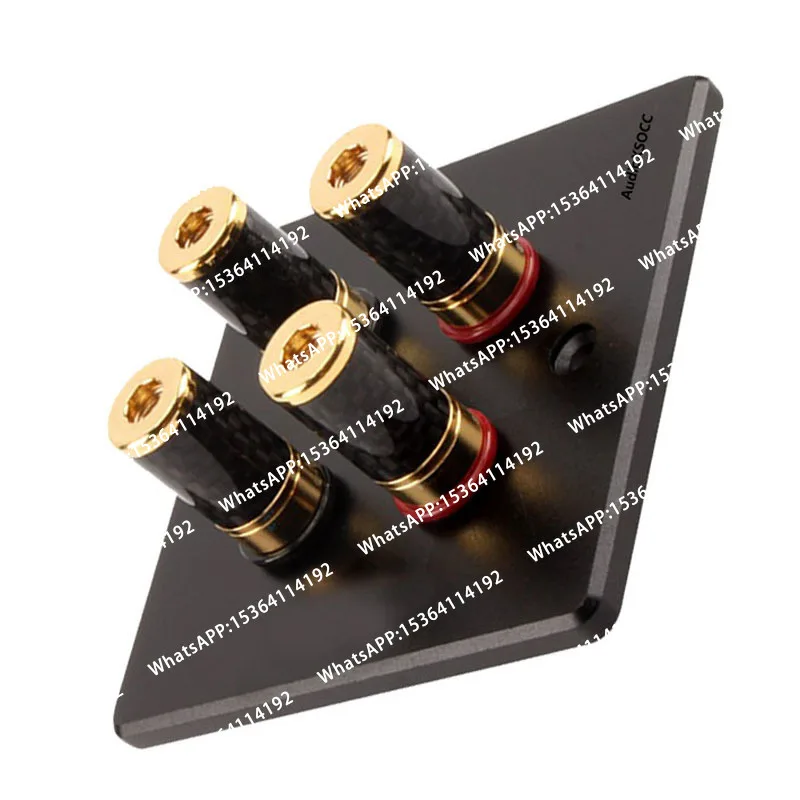 Aluminum Alloy Pure Copper Gold Plated Terminal Cup Banana Jack Socket Binding Post Speaker Box Plug Connector Red + Black 86mm