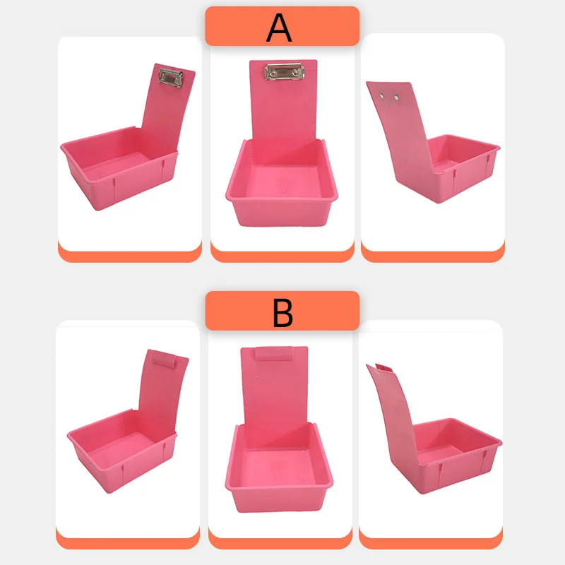 10pcs Dental Lab Storage Box Colourful PP Plastic Work Tray Pans Durable Case With Clip Holder Dentistry Tool Material