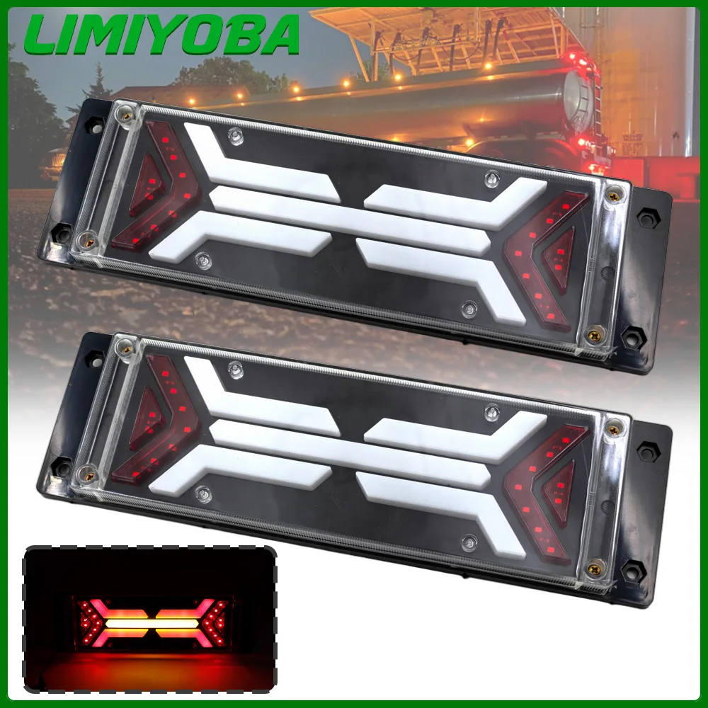 

2 шт., 12 В, светодиодный комбинированный задний фонарь, стоп-сигнал, безопасный фонарь заднего хода, указатели поворота, прицеп, грузовик, трактор, кемпер, 12 В, фонари