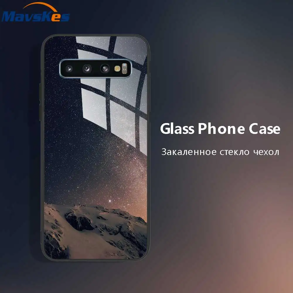 Tempered Glass Phone Case For Samsung Galaxy S10 S9 S8 Plus S7 Edge Lite S10E S20 FE S22 Plus Ultra 5G Cases Back Cover Silicone