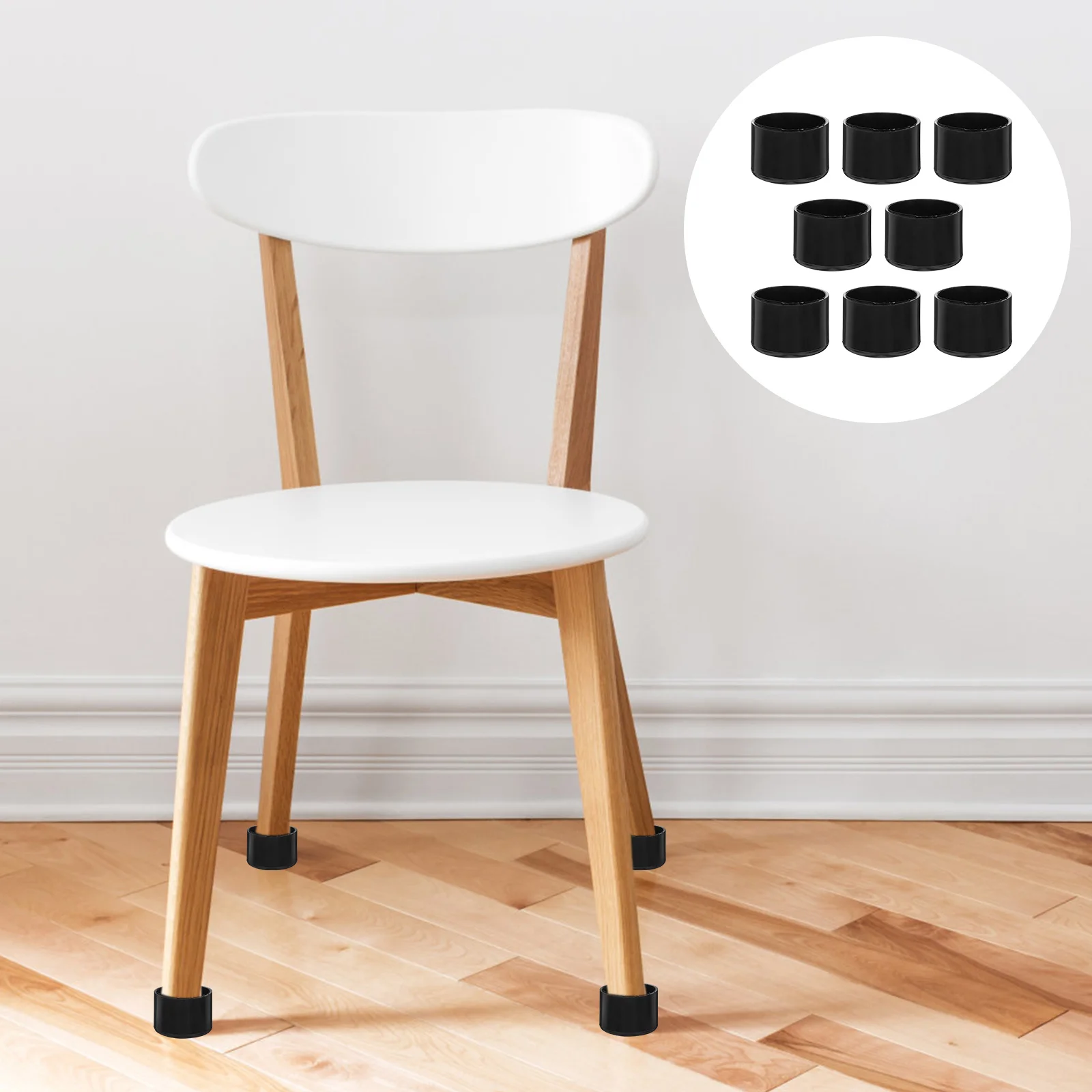 

8Pcs Chair Leg Caps 19mm Durable Waterproof Furniture Feet Covers Chair Leg Protectors for Hardwood Floors Furniture Pads
