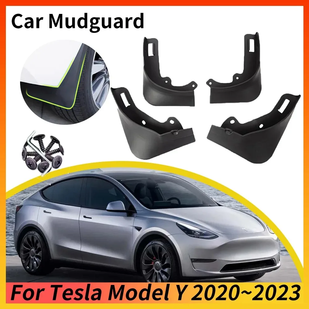 

For Tesla Model Y 2020 2021 2022 2023 Car Mudguard Front Rear Wheels Mudflaps Splash Guards Mud Flaps Fender Auto Accessories