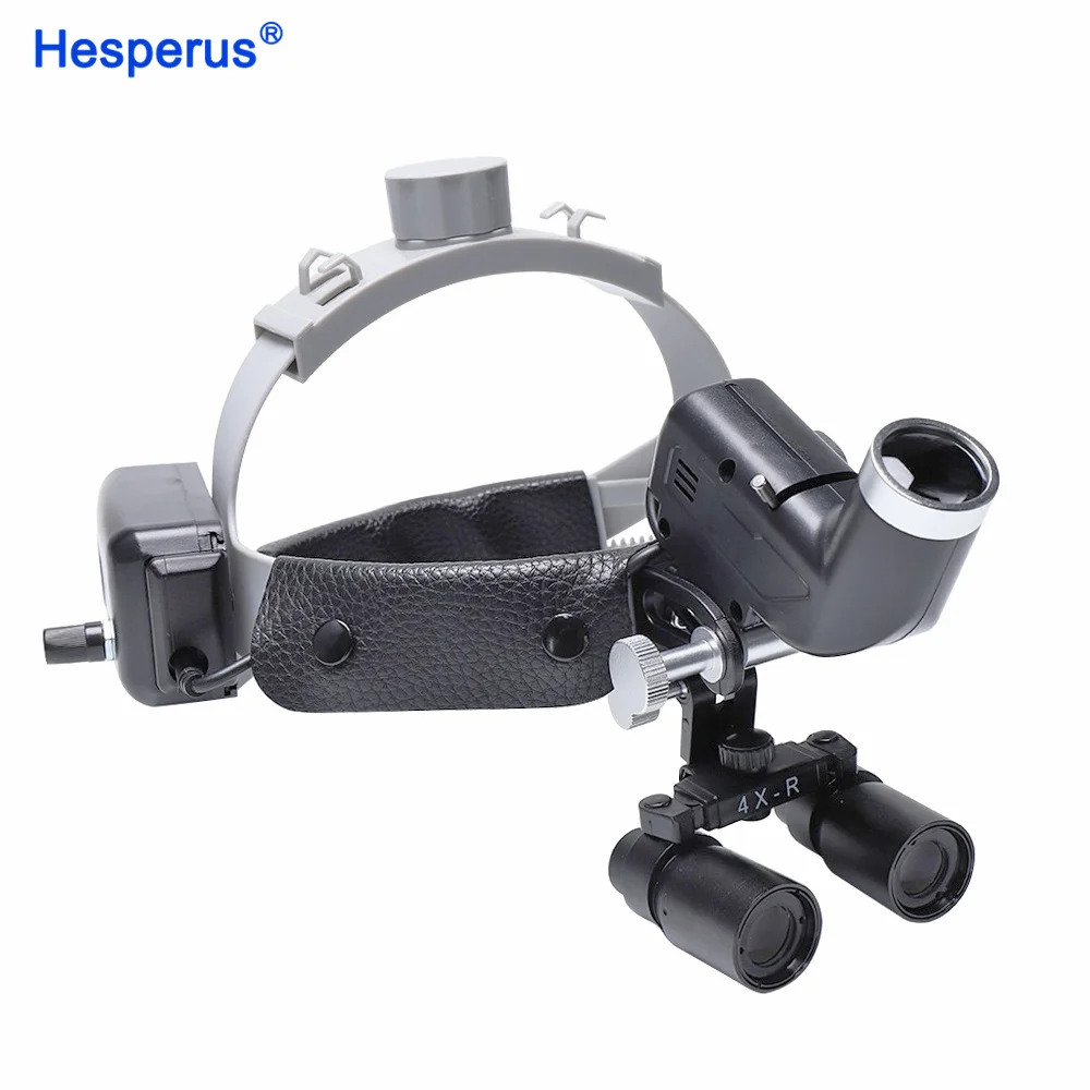 Den  tal Medical Headband Loupe 4X 5X 6X 8X Magnifier With 5W High Spot Surgical LED Headlight Brightness Adjustable Aluminum me