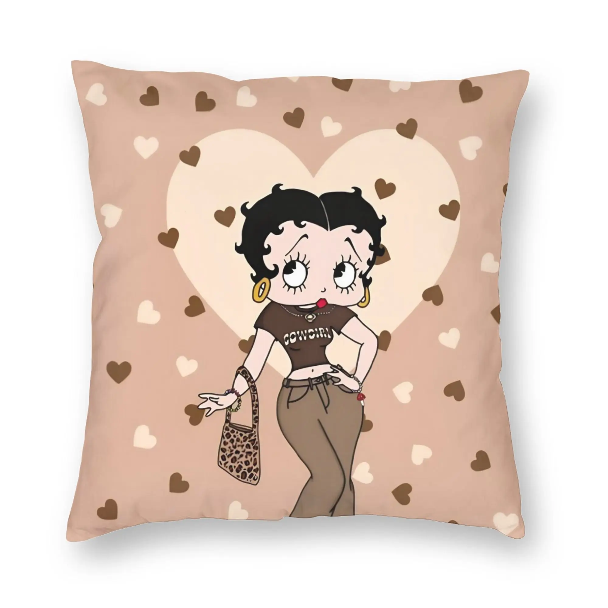 Anime B-Betty BoopS Pillowcase Printed Fabric Cushion Cover Decorative Cartoon Pillow Case Cover Home Zipper 18''