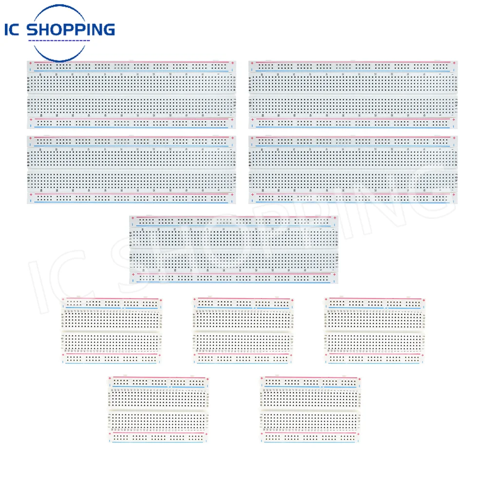 10PCS MB102 Breadboard Kit: Includes 5PCS 830-Point and 5PCS 400-Point Solderless Breadboards for Arduino Projects