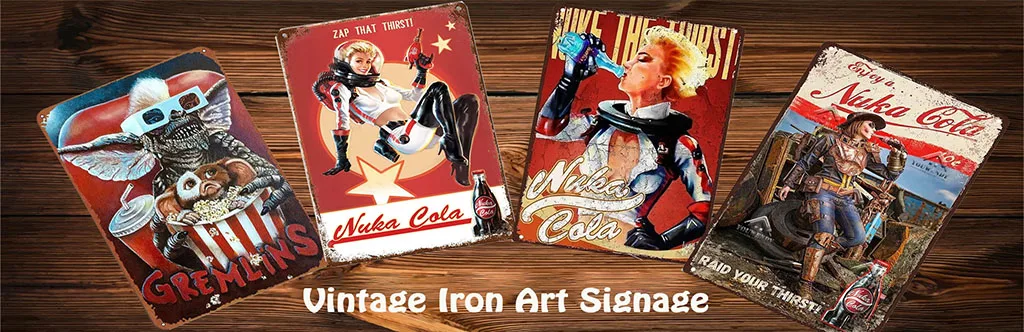 Vintage-Warnschild für Garage, Metallschild, Blechschild, Wanddekoration für Zuhause, Bar, Kneipe, Geschäft, Männerhöhle, ideales Dekor für den Außenbereich – Detail 1