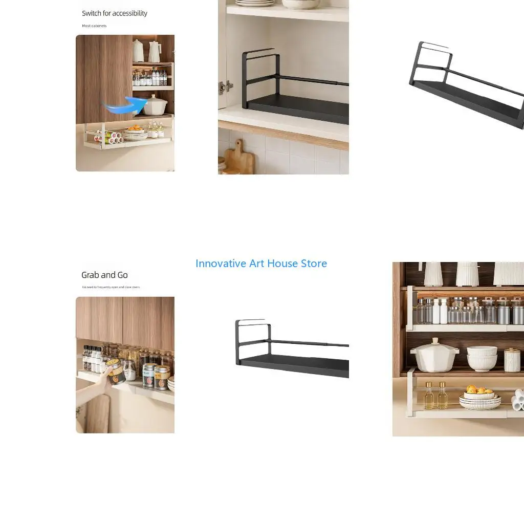 E1PC Metal Hanging Shelf Rack for Kitchen Cabinet Bottle and Jar Storage