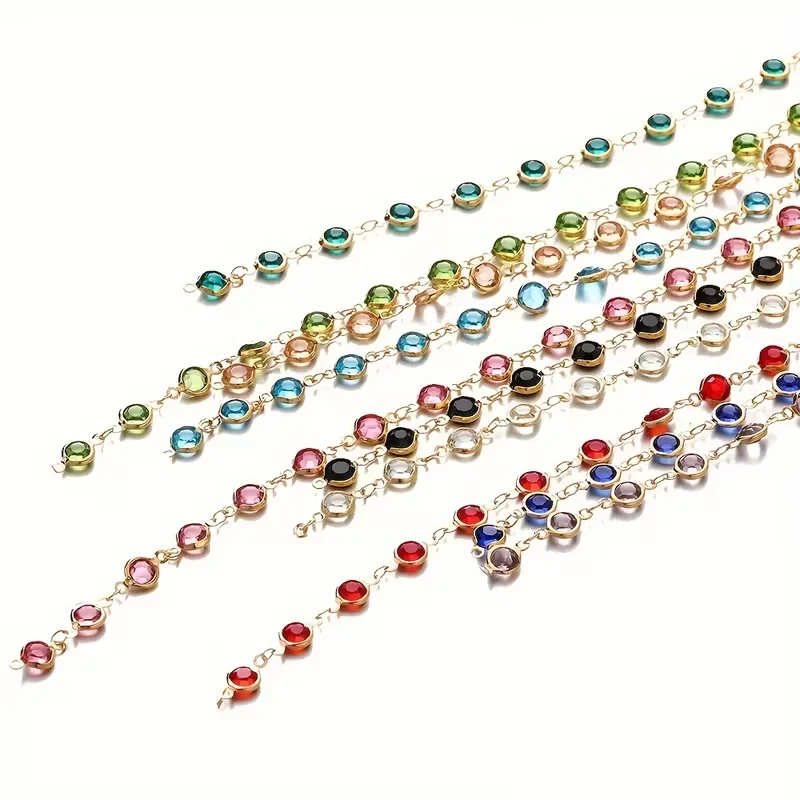 1Meter Colorful Beads Chain Copper Chains for Necklace Bracelet Jewelry Making DIY Components Accessories