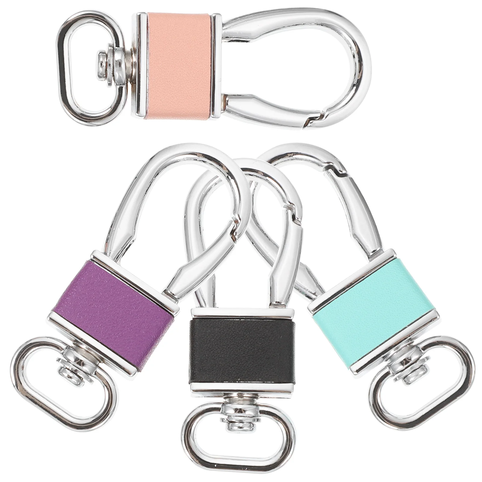 

4pcs Metal Carabiner Keychains Heavy Duty Keychain For Keys Cool Key Ring Holder Locking Clip Rust Resistant Zinc Alloy Outdoor