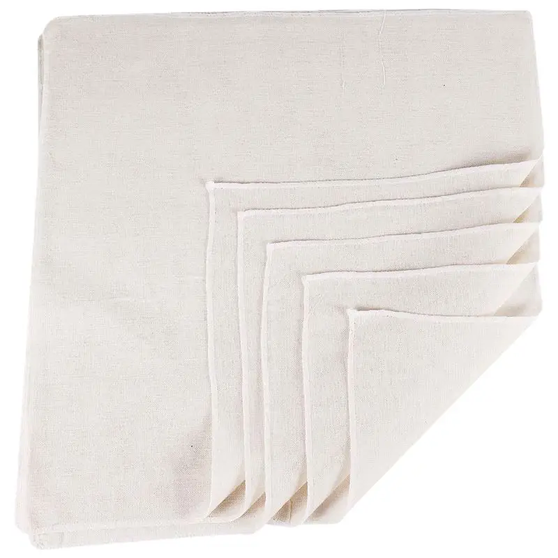 ABCA-Muslin Cloths For Cooking, Pack Of 5 (50X50CM), Unbleached, Cotton Reusable And Washable Cheese Cloths For Straining